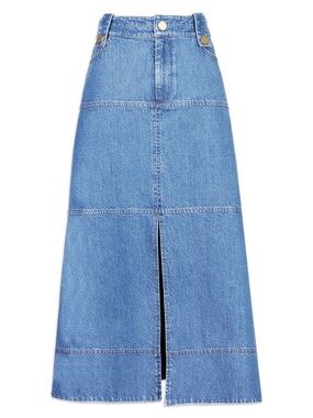 Tanya Taylor Hudie Denim Midi Skirt